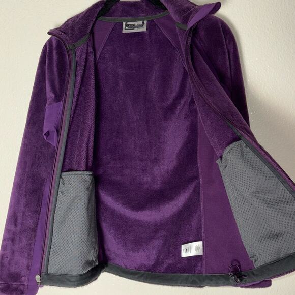 Rei Purple Plush Fleece Zip Up Jacket Mock Neck Women's XS Teddy Bear fuzzy - Picture 8 of 16